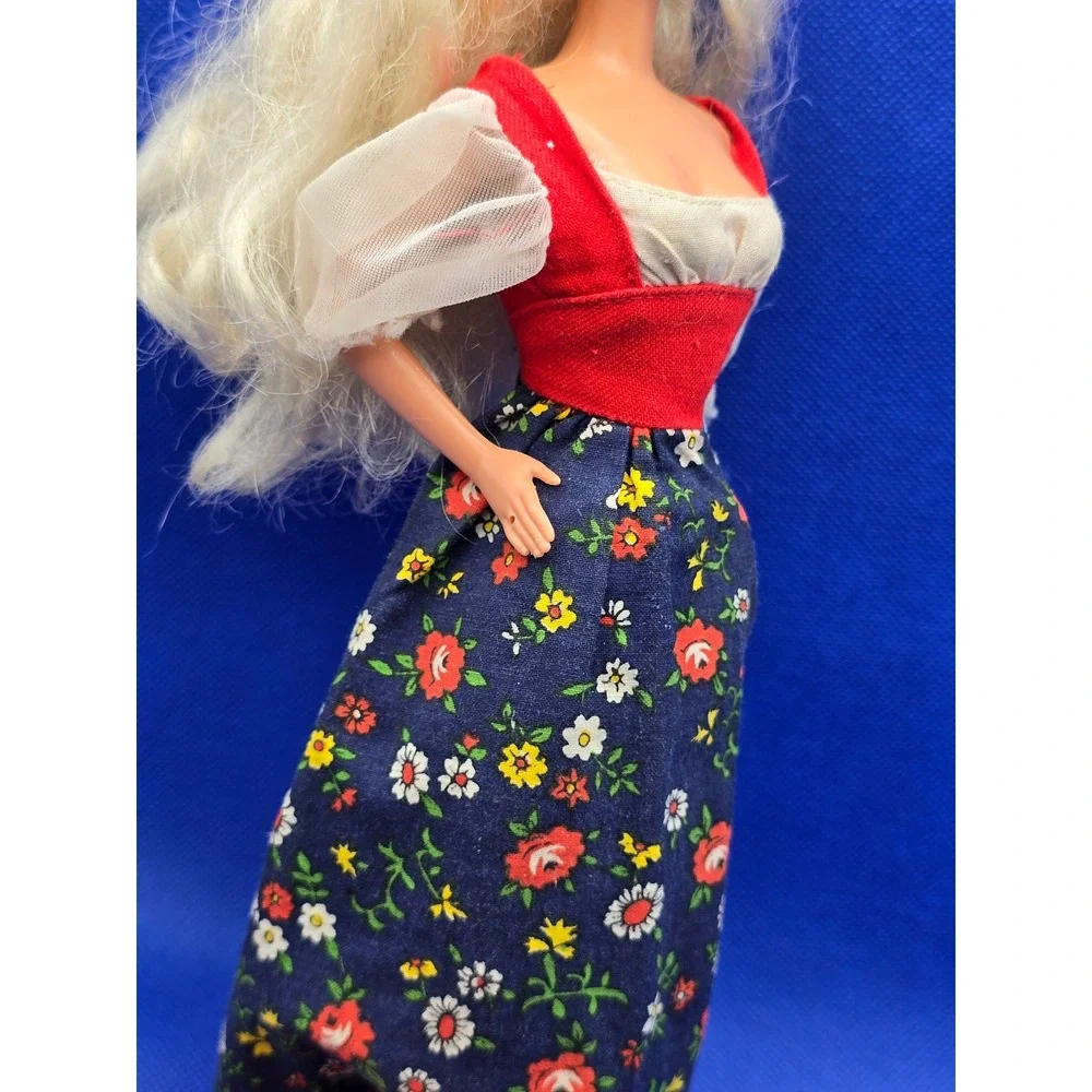 Vintage Barbie Doll Peasant Dress #7755 Black Label Clothing 1974
